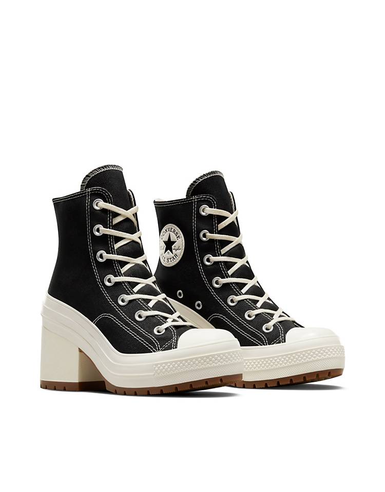 Converse Chuck Taylor 70s Deluxe heeled sneaker boots in black